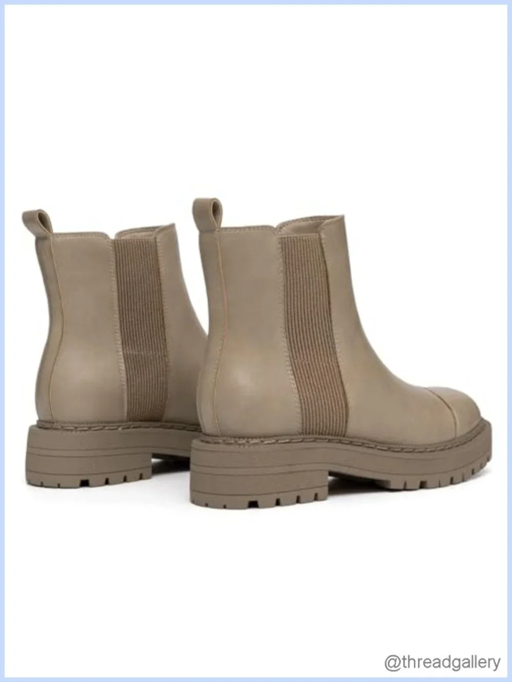 Women's Chelsea Boots Platform Chunky Heel Slip On Elastic Lug Sole Ankle
